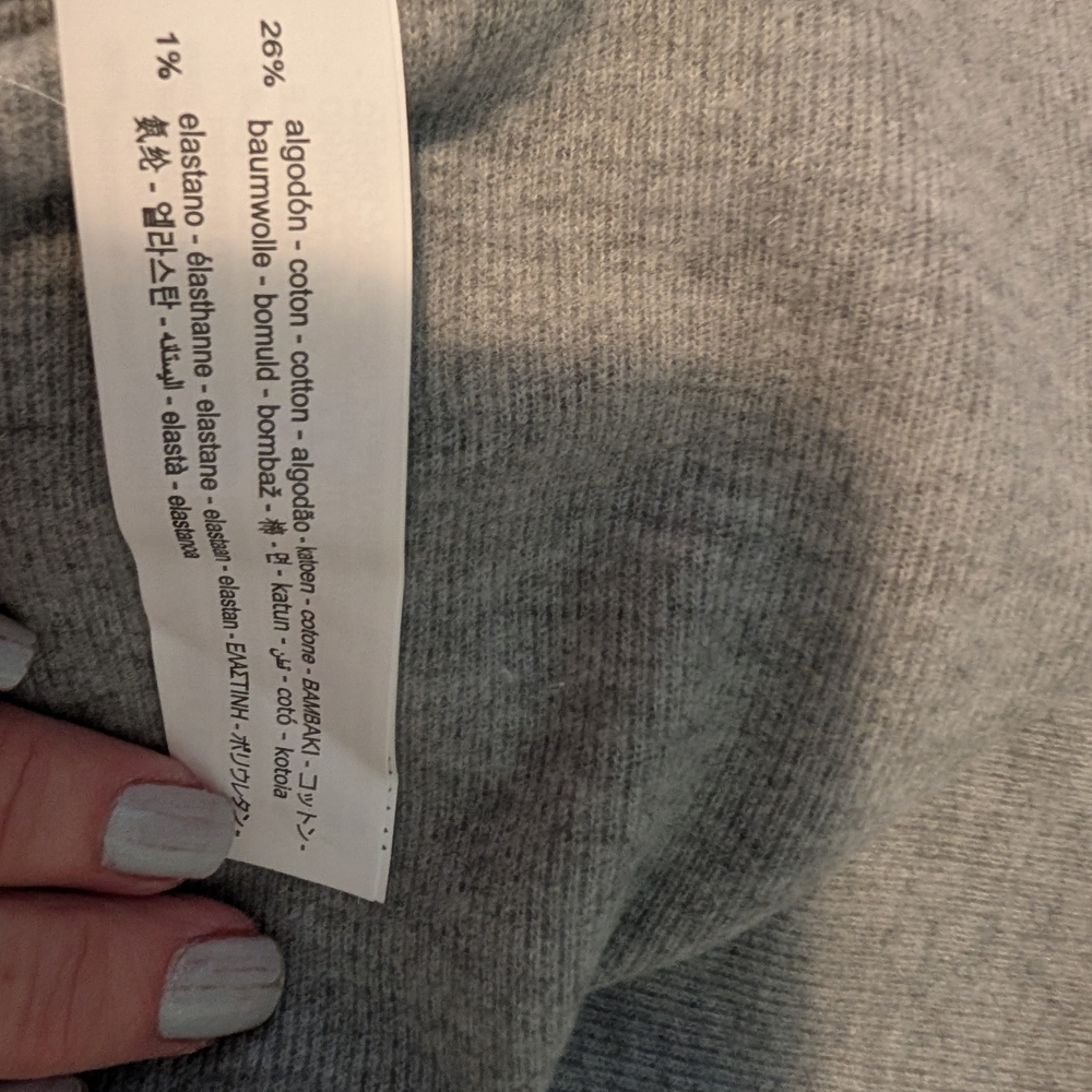 Zara Gray Ribbed Knit Sweater - Picture 3 of 3
